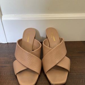 Saint Laurent Calfskin LouLou 70 Mules 39 Nude